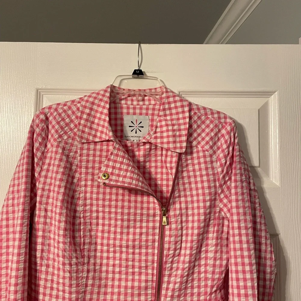 NWOT Issac Mizrahi Live Gingham Jacket - Picture 2 of 16